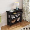 CAVINAS 36 inch Console Table with Drawer,Rustic Entryway Table with 2 Sturdy Shelves for Living Room,Hallway - 4 of 4