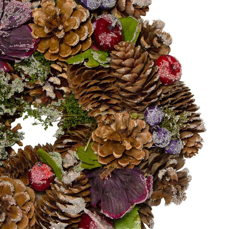 Northlight Iced Pine Cones with Berries Artificial Christmas Wreath, 10-Inch, Unlit, 3 of 4