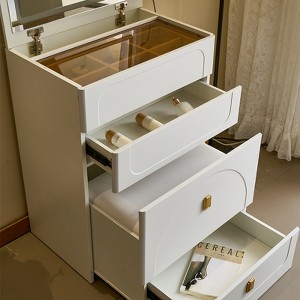 Gulches 3-in-1 Vanity Desk Set with Mirror, Drawers & Charging Station - Stylish & Functional - 1 of 4