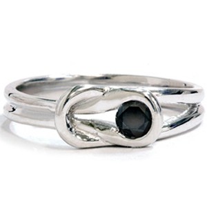 Pompeii3 1/5ct Solitaire Everlon Knot Ring 14K White Gold - 1 of 4
