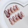 LOVELAY CREATIONS Medium Almond Ombre Pink Press-On Nails with Rhinestone Butterflies - 2 of 4