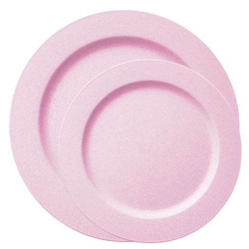 Pink plastic dinner outlet plates