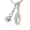 Unique Bargains Bag Key Metal Dark Gray Bowling Pin Ball Pendant Keychain Keyring Silver Tone 1PC - 4 of 4