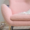 Kumasinova Modern Minimalist Rocking Chair with Fluffy Teddy Fabrc High Back,Comfy Glider Chair for Nursery&Living Room,220lbs Max - 4 of 4