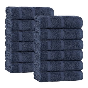 Smart Twist Viscose Cotton Blend Medium Weight Solid Thick Border Towel Set by Blue Nile Mills - 1 of 4