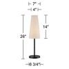 360 Lighting Modern Table Lamp 26" High Espresso Bronze Metal Off White Linen Cone Shade for Bedroom Living Room House Home Bedside Nightstand Office - 4 of 4