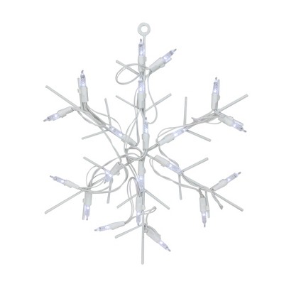 Northlight 13" White and Clear LED Lighted Snowflake Christmas Window Silhouette Decoration