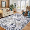 Trellis Washable Area Rug - Non-Slip, Foldable Soft Orange Rug for Living Room, Bedroom, Dining Room - 2 of 4