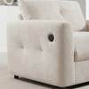 EHMKNP Wide Seat Chenille Armchair with Dual Charging Ports – Tufted Single Sofa for Living Room & Apartment - 3 of 4