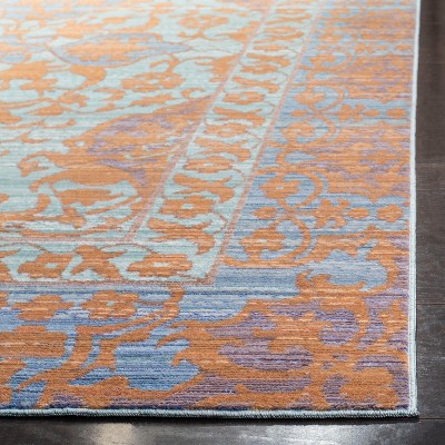 Valencia Blue and Gold Hand-knotted Synthetic Area Rug