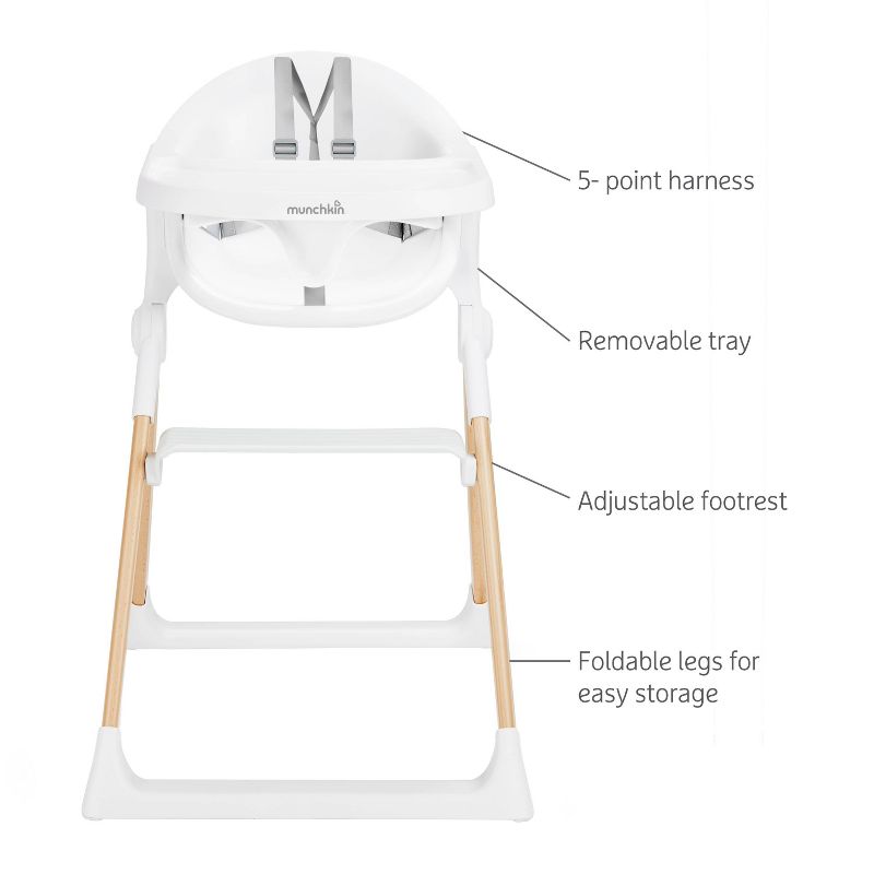Munchkin Float Easy Clean Foldable High Chair - Compact Modern Design, 4 of 11