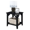 HomeStock Belmont Rustic End Table with Shelf, Two Tier Storage and Tapered Legs, Woodgrain Accent Side Table for Living Room or Office - 2 of 4