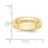 Black Bow Jewelry 2mm to 6mm 10K Yellow Gold Half Round Standard Fit Band - 4 of 4