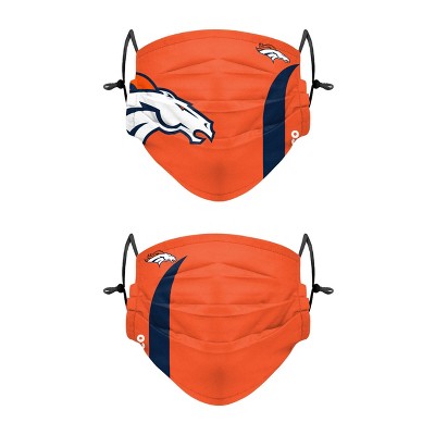 NFL Denver Broncos Youth Gameday Adjustable Face Covering - 2pk