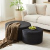 KWPZQEB Nesting Coffee Table Set of 2, Round Coffee Tables with Upholstered, Fabric Coffee Tables, Accent End Table, Ottoman for Living Room - 3 of 4
