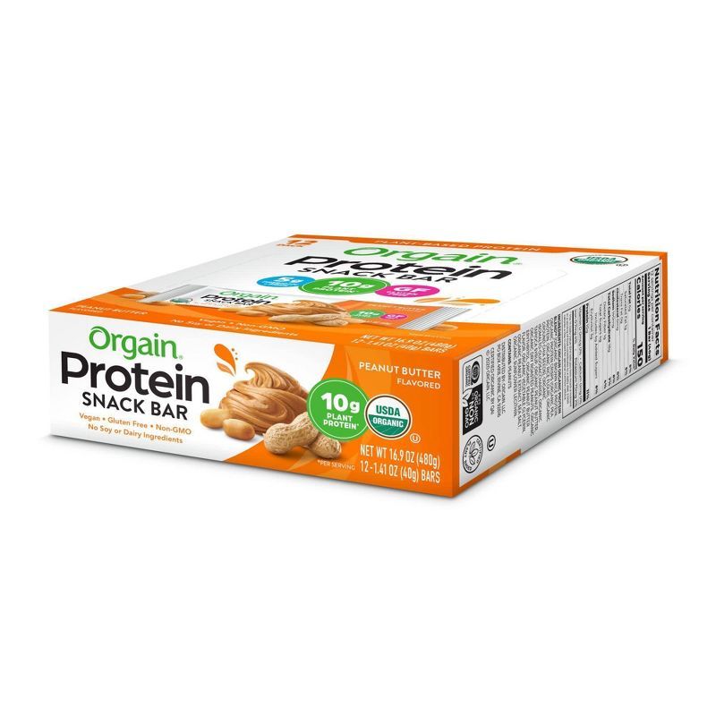 Orgain Organic Vegan Protein Bar - Peanut Butter - 12ct, 4 of 7