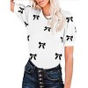 Coolmee Women's Summer Sweater Crew Neck Dressy Puff Sleeve Casual Soft Knit Pullover Tops - 3 of 4