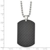 Chisel Stainless Steel Brushed Black Solid Carbon Fiber Dog Tag on a 22" Ball Chain Necklace - 4 of 4