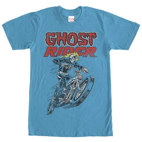 Men s Marvel Ghost Rider Flames T Shirt Turquoise 3X Large