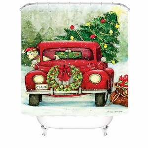 Dog Sitting On The Red Car Shower Curtains for Bathroom Waterproof Fabric Bath Curtain Durable Soft Stylish Bathroom Decor 72x72 Inch - 1 of 1