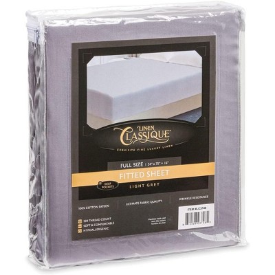 Linen Classique 100% Sateen Cotton 320TC Wrinkle and Slip Resistant Fitted Sheet