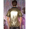 Lars Amadeus Men's Nightclub Party Disco Metallic Short Sleeves Button Down Shiny Shirts - 3 of 4
