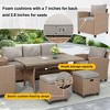 YOOCOZZ Rattan 6-Piece Patio Garden Backyard Sofa Set with Chair, Stools and Table - 4 of 4