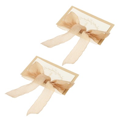 Unique Bargains Wedding Vows Books Ribbon Card 6.7x4.7 Inch 2 Pcs