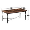 VECELO Rectangle Coffee Table for Living Room, Industrial Wood Look Accent Furniture, X-Shaped Design and Metal Frame, Rustic Brown - 3 of 4