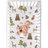 Sweet Jojo Designs Gender Neutral Unisex Baby Fitted Crib Sheet Watercolor Woodland Forest Animals Green Brown White - 4 of 4