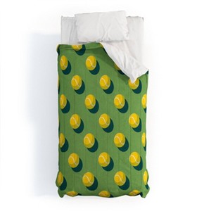 Deny Designs 2pc Twin/Twin XL Daniel Coulmann Balls Tennis Grass Court Pattern Kids' Comforter and Sham Set Green - 1 of 4