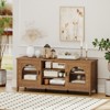 Tangkula Farmhouse TV Stand for TVs up to 65" Modern Vintage TV Cabinet for Living Room - 3 of 4