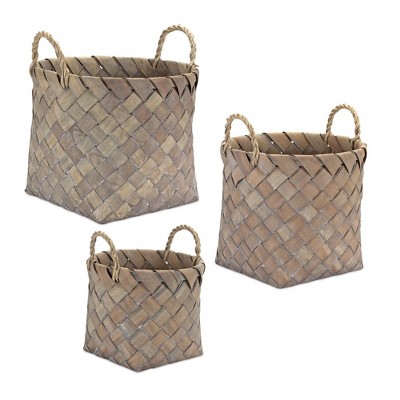 Melrose Natural Wicker Basket (Set of 3)