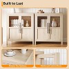 Large Sideboard with Storage, Sideboard with Glass Doors, Modern Farmhouse Storage Cabinet Table for Kitchen Dining Room - 4 of 4