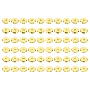 Unique Bargains Bulk Flat Spacer Beads for Keychain Jewelry Making 100 Pcs - 1 of 4