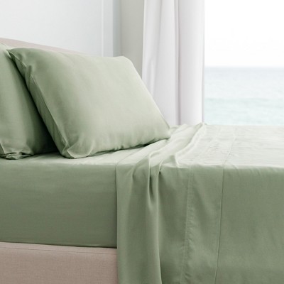 Sage Green King Bamboo Cotton Twill Sheet Set
