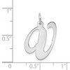 Black Bow Jewelry 14k White Gold, Ella Collection, LG Fancy Script Initial Pendant A-W - 4 of 4