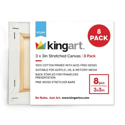 KINGART Stretched Canvas 3x3 8 pc