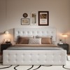 Bed Frame with 4 Storage Drawers, Linen Upholstered Platform Bed Frame with Wooden Slats Support, Button Tufted Design - 2 of 4
