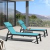 PURPLE LEAF Outdoor Lounge Chair Set Aluminum Patio Chaise Lounger with Side Table and Pillow for Outside Pool Beach Sunbathing Tanning Recliner - 2 of 4