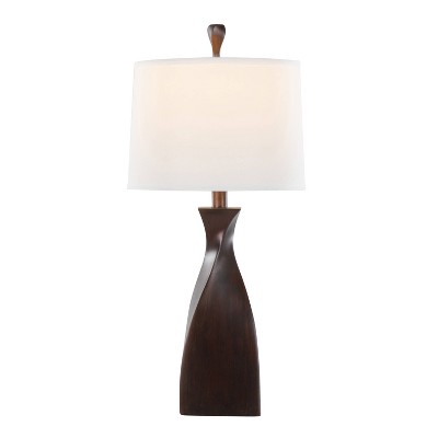 Curvo 30" Copper Bronze Polyresin Table Lamps with Linen Shades