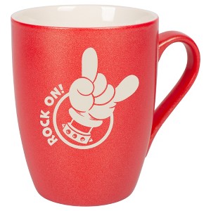 100 North Heavy Metal 10 Ounce Crimson Red Metallic Finish, Comfortably Fits Your Hands, New Bone China Coffee Tea Cup Mug, Rock On! - 1 of 1