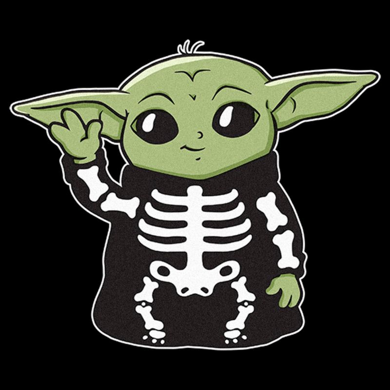 Men's Star Wars: The Mandalorian Halloween Grogu Skeleton Costume T-Shirt, 2 of 6
