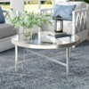 Round Metal Base Coffee Table in Nickel and Gray - Henn&Hart - 2 of 4