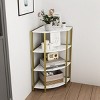 Bookcase Rustic Corner Shelf with Open Shelves and Space-Saving Design for Home Office 22.24in Wide - 3irtyhousy - 2 of 4