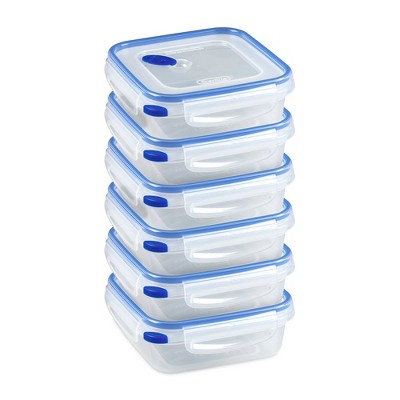 Sterilite Ultra Seal Plastic Rectangular Food Storage Containers with Easy Identifying Color Coding and Vented Latching Lids