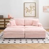 CENGHU 82 Inches Corduroy Sofa, Sectional Sofa, two Storage Feet +4 Throw Pillows, L Shaped Sofa Couches for Living Room, Office - 2 of 4