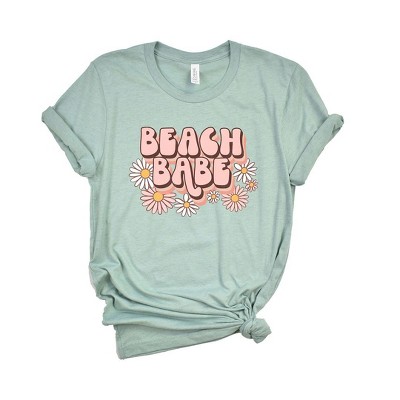 Simply Sage Market Women's Retro Beach Babe Flowers Short Sleeve Graphic Tee