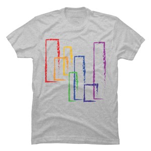 Adult Design By Humans Crayon Rainbow Rectangles Abstract By T-Shirt - 1 of 2