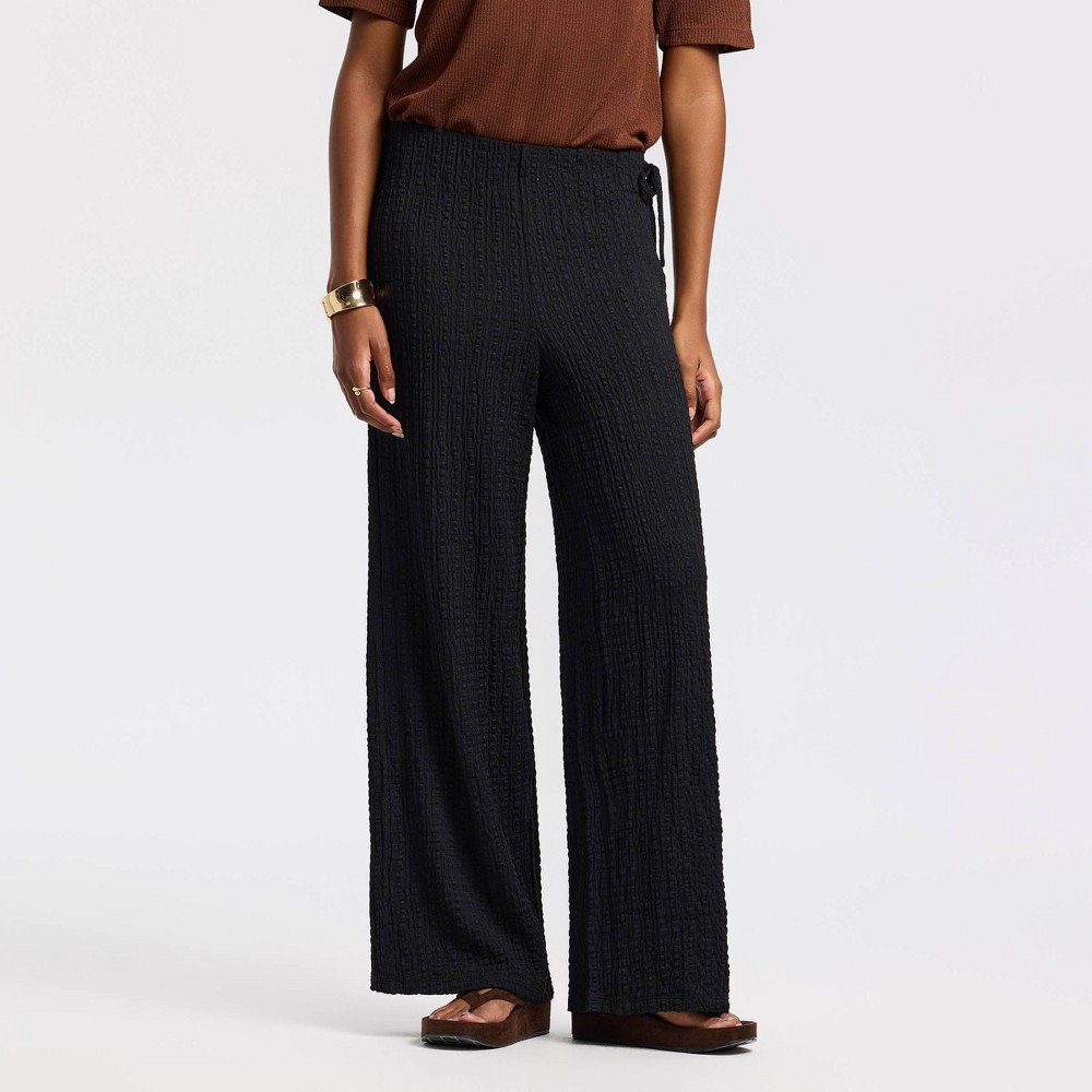 Women's Wide Leg Pull-On Pants - A New Day™ Black XL